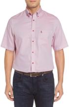 Men's Nordstrom Men's Shop 'classic' Smartcare(tm) Regular Fit Short Sleeve Cotton Sport Shirt, Size - Red