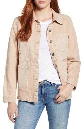 Women's Dear John Denim Claudia Oversize Denim Jacket - Beige