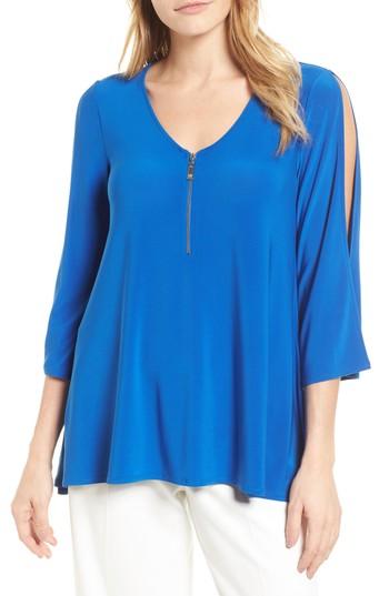 Women's Chaus Cold Shoulder Zip Front Blouse