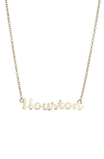 Women's Argento Vivo Gold Script Houston Pendant Necklace
