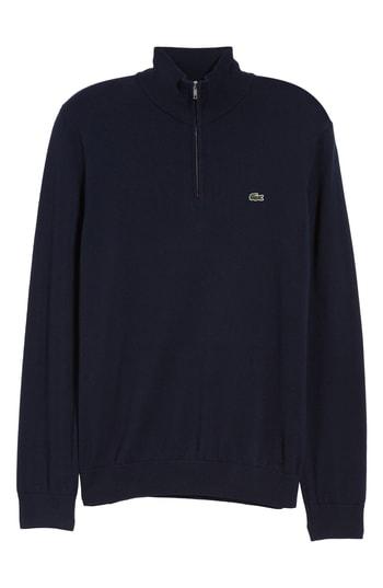 Men's Lacoste Quarter Zip Pullover (s) - Blue