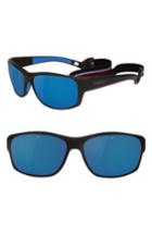 Men's Vuarnet Large Cup 62mm Polarized Sunglasses - Matt Black / Light Blue