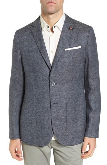 Men's Ted Baker London Cheea Trim Fit Mouline Sport Coat (m) - Blue