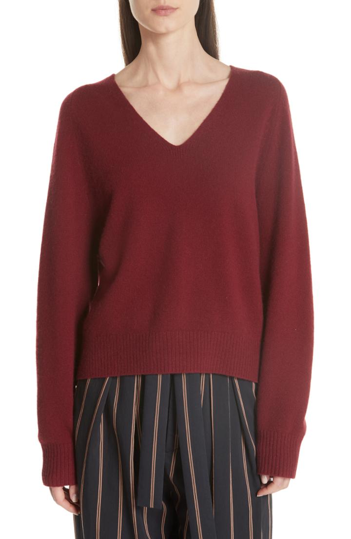 Women's Vince Deep V-neck Raglan Cashmere Sweater