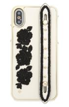 Kate Spade New York Embroidered Iphone X Case With Strap - Black