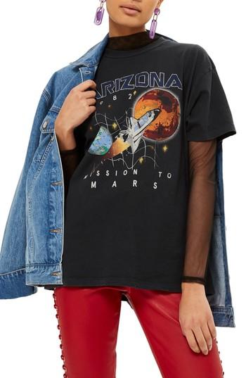 Women's Topshop By Tee & Cake Arizona Graphic Tee Us (fits Like 0) - Black