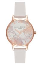 Women's Olivia Burton Abstract Florals Leather Strap Watch, 30mm