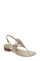 Women's Tory Burch Miller Logo Sandal M - Metallic