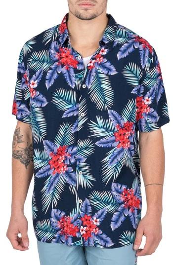 Men's Barney Cools Floral Camp Shirt - Blue