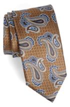 Men's Canali Paisley Silk Tie, Size - Yellow