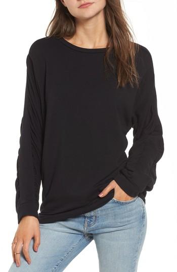 Women's Pst By Project Social T Ruched Sleeve Sweatshirt - Black
