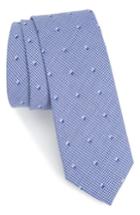 Men's Nordstrom Men's Shop Dobby Solid Cotton Skinny Tie, Size - Blue
