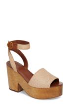 Women's Tory Burch Camilla Genuine Calf Hair Platform Sandal .5 M - Beige
