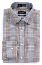 Men's Nordstrom Men's Shop Smartcare(tm) Traditional Fit Graphic Check Dress Shirt 32 - Brown