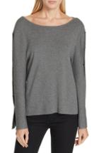 Women's Milly Button Sleeve Sweater - Grey