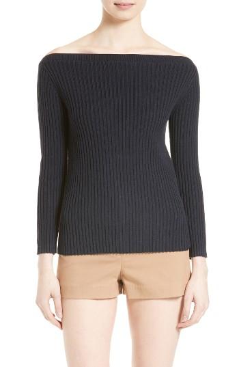 Women's Theory Sandora Merino Wool & Cotton Sweater - Blue