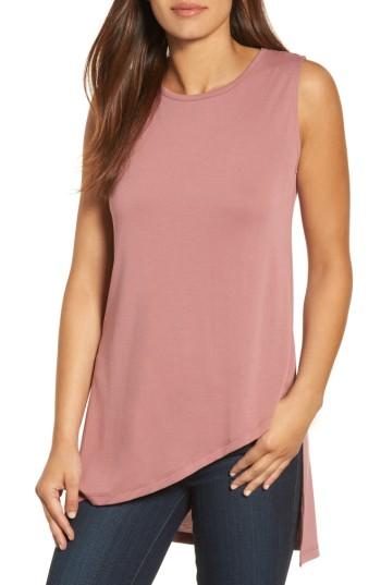 Women's Bobeau Asymmetrical Top - Pink