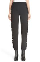 Women's Fuzzi Ruffle Side Stretch Woven Pants Us / 38 It - Black