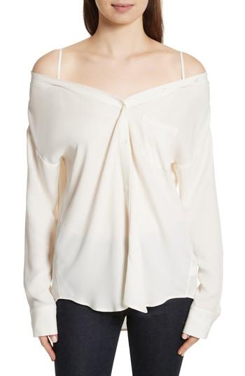 Women's Theory Tamalee Silk Shirt - Ivory