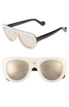 Women's Moncler 51mm Shield Sunglasses - Opal/ Black/ Smoke