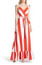 Women's Alice + Olivia Fernanda Stripe Cotton Maxi Dress - Red