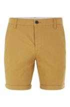 Men's Topman Stretch Skinny Fit Chino Shorts - Yellow