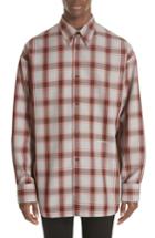 Men's Calvin Klein 205w39nyc Oversize Plaid Twill Shirt - Grey