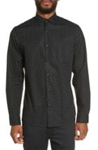 Men's Calibrate Dot Print Sport Shirt, Size - Black
