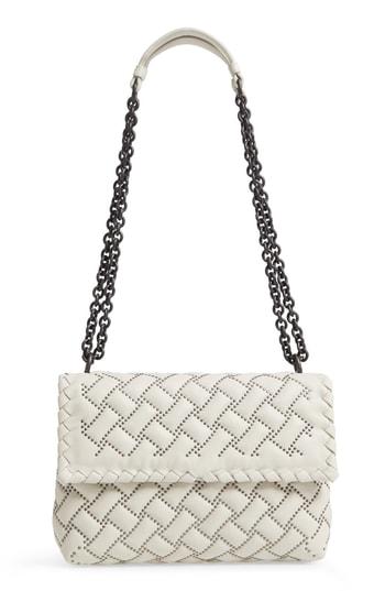 Bottega Veneta Small Olympia Studded Leather Shoulder Bag - Grey