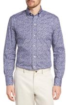 Men's Ledbury Garnaby Slim Fit Print Dress Shirt .5 - Blue