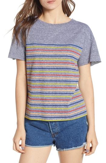 Women's Socialite Placed Stripe Tee - Grey