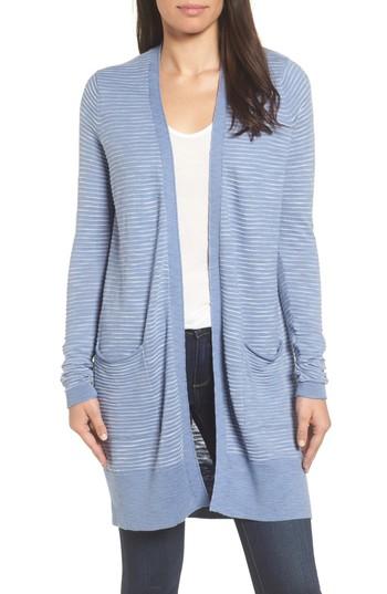 Women's Caslon Slub Stripe Cardigan - Blue