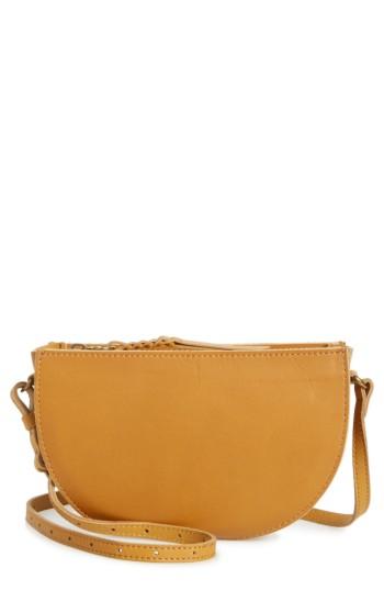 Women's Madewell Juniper Vachetta Leather Half Moon Crossbody Bag - Brown