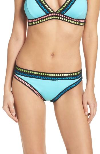 Women's La Blanca Threading Along Bikini Bottoms - Blue