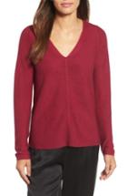 Women's Eileen Fisher Tencel Blend Sweater, Size - Red