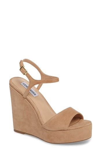 Women's Steve Madden Truce Wedge Sandal .5 M - Brown