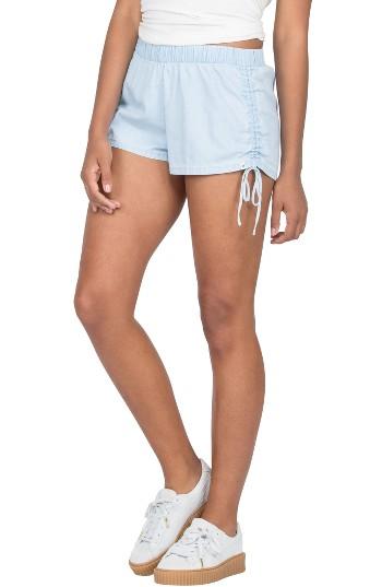 Women's Volcom Ruched Chambray Shorts - Blue