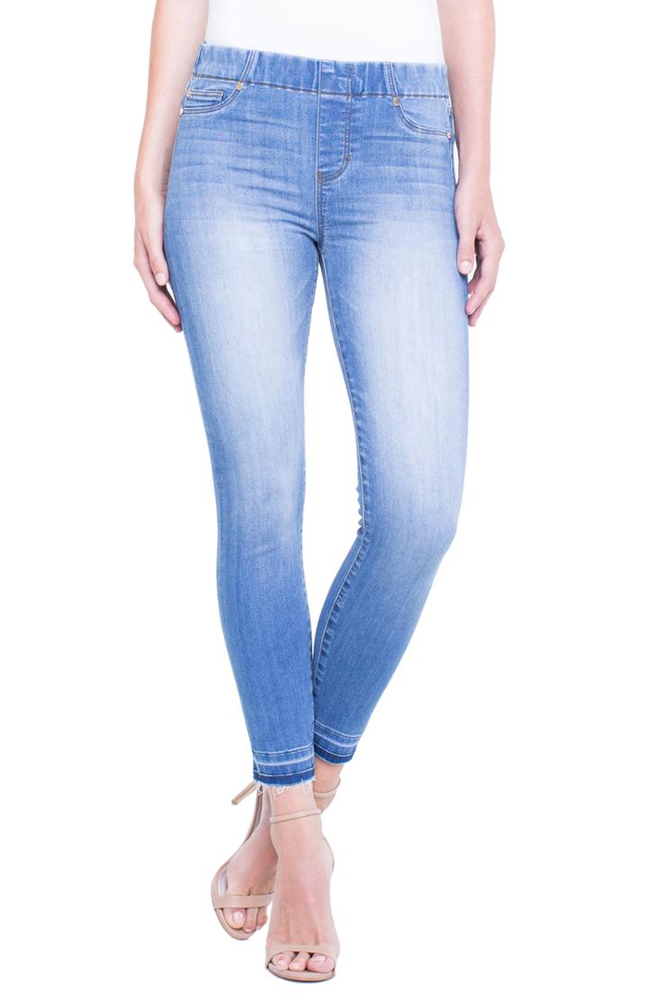 Women's Liverpool Chloe Release Hem Denim Leggings - Blue