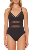 Women's Bleu By Rod Beattie Mesh Inset One-piece Swimsuit - Black