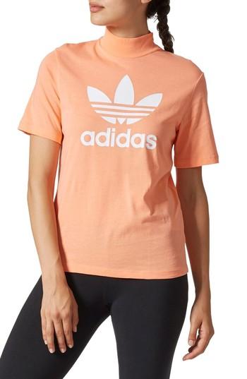 Women's Adidas Originals By Pharrell Williams Hu Hiking Logo Tee - Coral