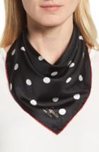 Women's Kate Spade New York Dancing Dot Silk Bandana, Size - Black