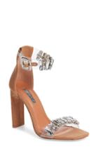 Women's Topshop Rogue Crystal Embellished Clear Sandal .5us / 36eu M - Beige