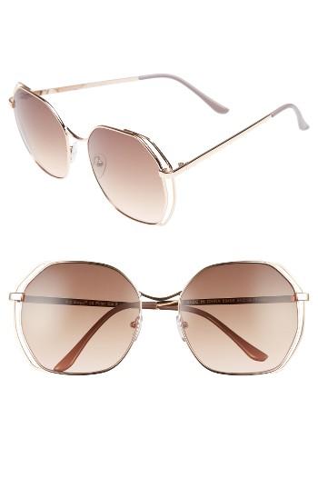 Women's A.j. Morgan Centric 58mm Gradient Geometric Sunglasses - Gold