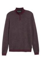 Men's Ted Baker London Stripe Quarter Zip Sweater (s) - Purple