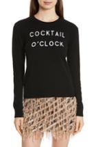 Women's Milly Cocktail Cashmere Sweater, Size - Black