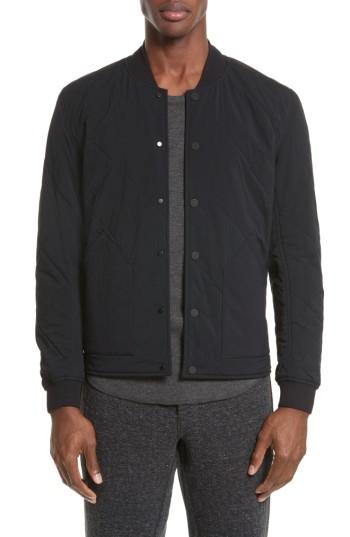 Men's Wings + Horns Alpha Quilted Bomber Jacket - Black