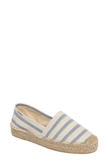 Women's Soludos Stripe Original Platform Espadrille M - Blue