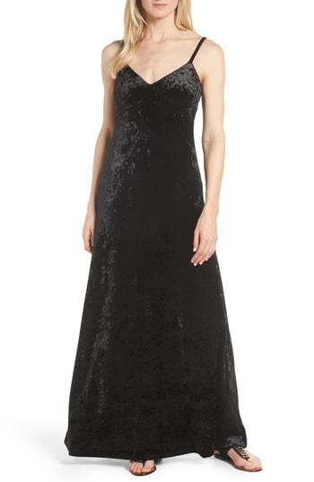 Women's Michael Michael Kors Crushed Velvet Maxi Dress - Black