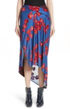 Women's Atlein Jacquard Jersey Asymmetrical Skirt Us / 38 Fr - Blue