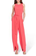 Women's Tahari Belted Split Leg Jumpsuit - Pink